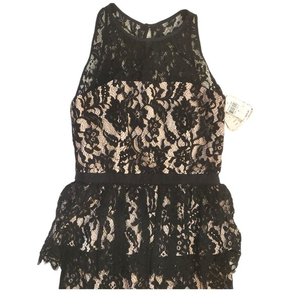 Milly of NY Black Lace Peplum Dress Fully Lined Women's Sz 4 New w/Neiman's Tag - Picture 5 of 11